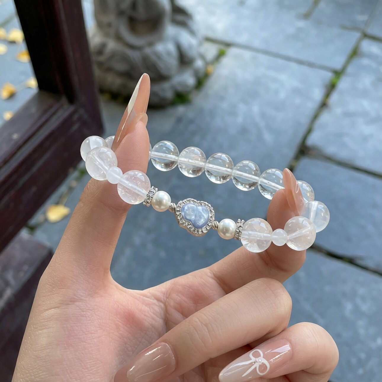 普陀山文创天然白水晶手串女招财