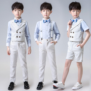 男童小主持人服装礼服儿童钢琴男孩朗诵演讲比赛演出服西装套装夏