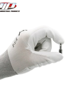 PIP通用白色尼龙PU涂胶防滑耐磨搬运施工透气防护手套包邮