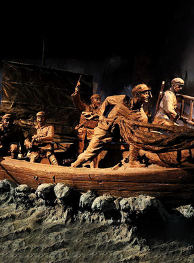 渡江战役人物铸铜玻璃钢景区场景大型室内纪念雕塑艺术定制摆件