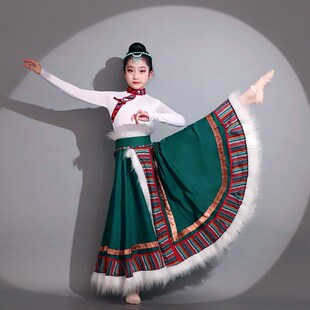 儿童藏族舞蹈演出服桃李杯心声升级版 上衣少数民族舞台藏服女 水袖