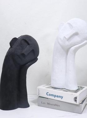 创意石膏抽象人物雕像摆件酒店样板间树脂艺术工艺品软装饰品摆设