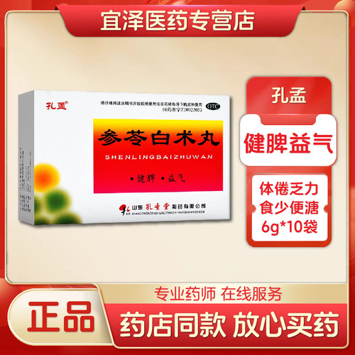 【孔孟】参苓白术丸60mg*100丸*10袋/盒