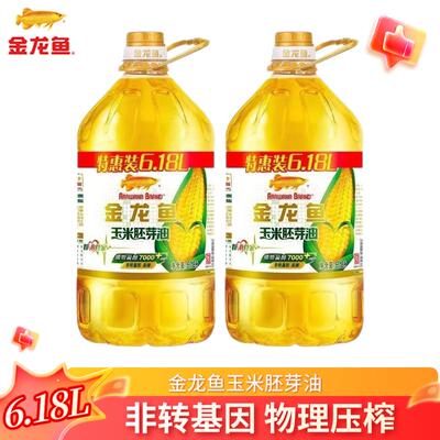金龙鱼玉米胚芽油6.18L桶装非转基因物理压榨一级家用食用油
