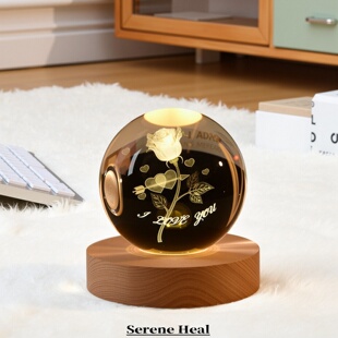 创意星空发光水晶球小夜灯桌面摆件生日礼物送男女生同学老师礼物