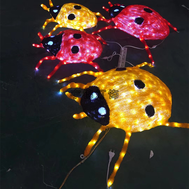 新款滴胶LED七星瓢虫甲壳虫造型灯 户外灯条节日装饰彩灯恐龙