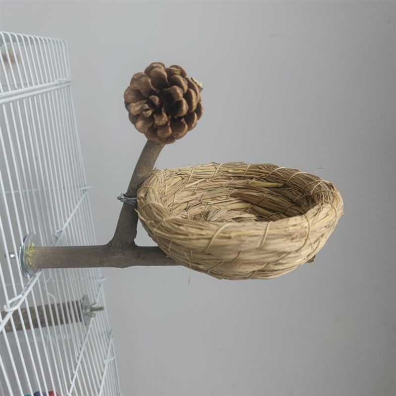鹦鹉窝鸟窝虎皮睡觉牡丹玄凤站架站台小鸟手工编织草窝四季通用窝