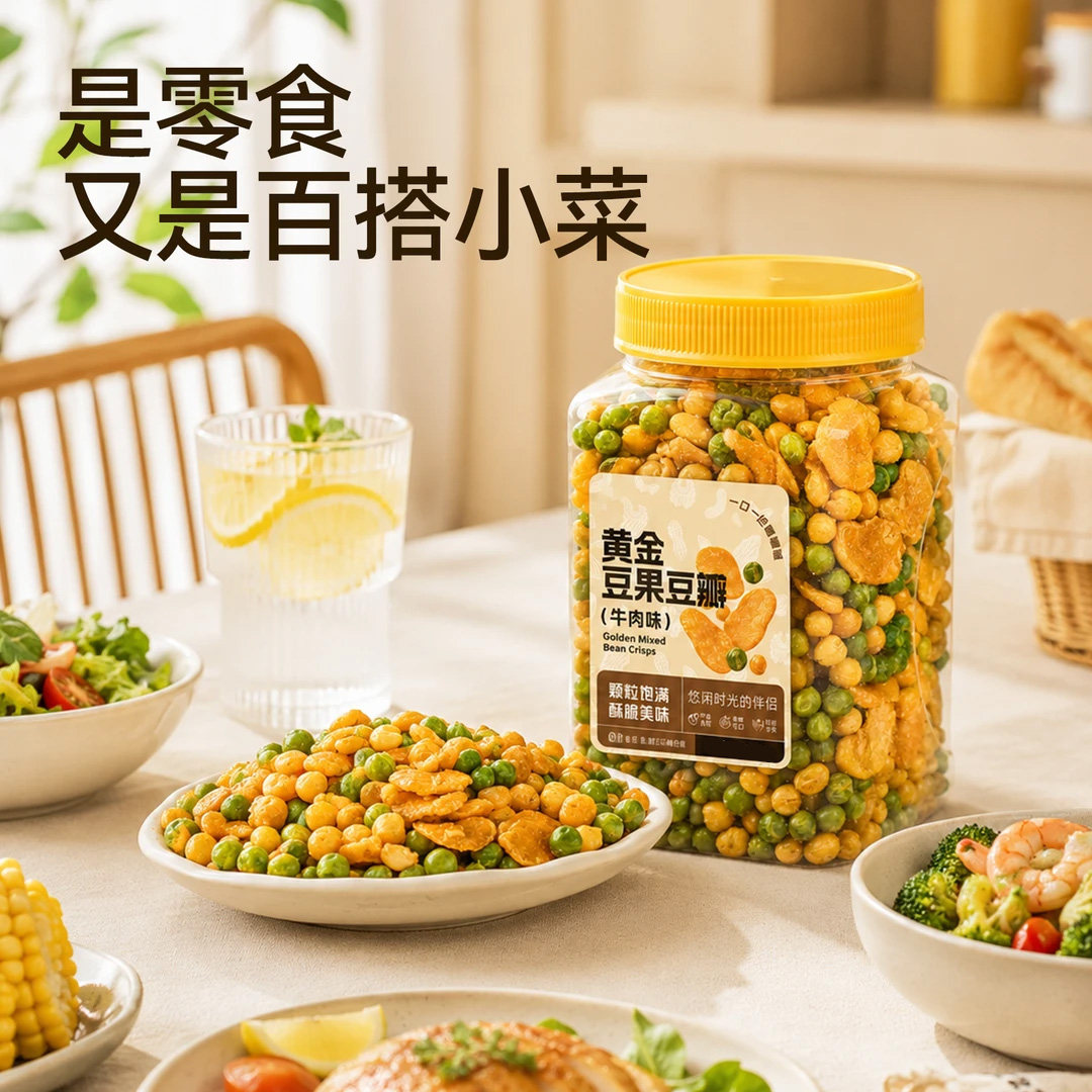 金豆果豆瓣香酥青豆黄金豆蚕豆片无壳兰花豆炒货下酒菜JL