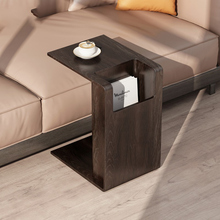 意式极简白蜡木实木边几可储物小茶几可移动茶几沙发边柜角几创意