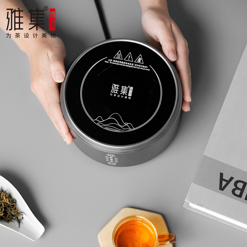 雅集煮茶器迷你煮茶炉网红办公室普洱电陶炉保温玻璃蒸煮茶壶套装