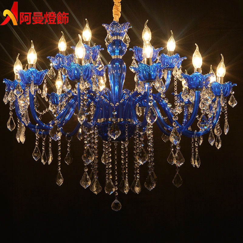 欧式蓝色漫咖啡厅灯卧室吊灯个性彩色餐厅水晶灯网咖酒吧ktv灯具,家装灯饰光源,客厅吊灯,淘宝优惠券,粉丝福利购,淘宝优惠卷