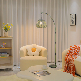 竹艺落地灯客厅卧室侘寂风氛围感北欧网红沙发旁装饰摆件床头台灯