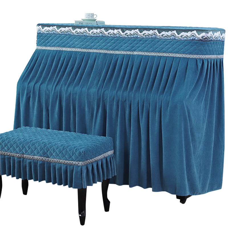 轻奢钢琴罩欧式北欧高档电钢琴盖布简约防尘罩凳套钢琴罩半罩