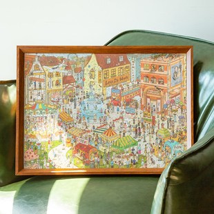 拼图相框裱框定制70x50cm一千片实木500片75边框自装画框装裱空框