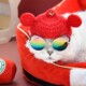 猫咪帽子狗狗帽宠物饰品布偶纯手工毛线针织小型犬头套拍照道具