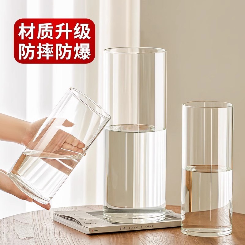 花瓶插花器亚克力透明养花桶鲜花桶圆形醒花桶轻奢高级感防摔水桶