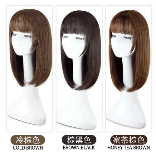 假发 女 长直发内扣整顶全头套修脸中长发自然空气刘海锁骨发网红