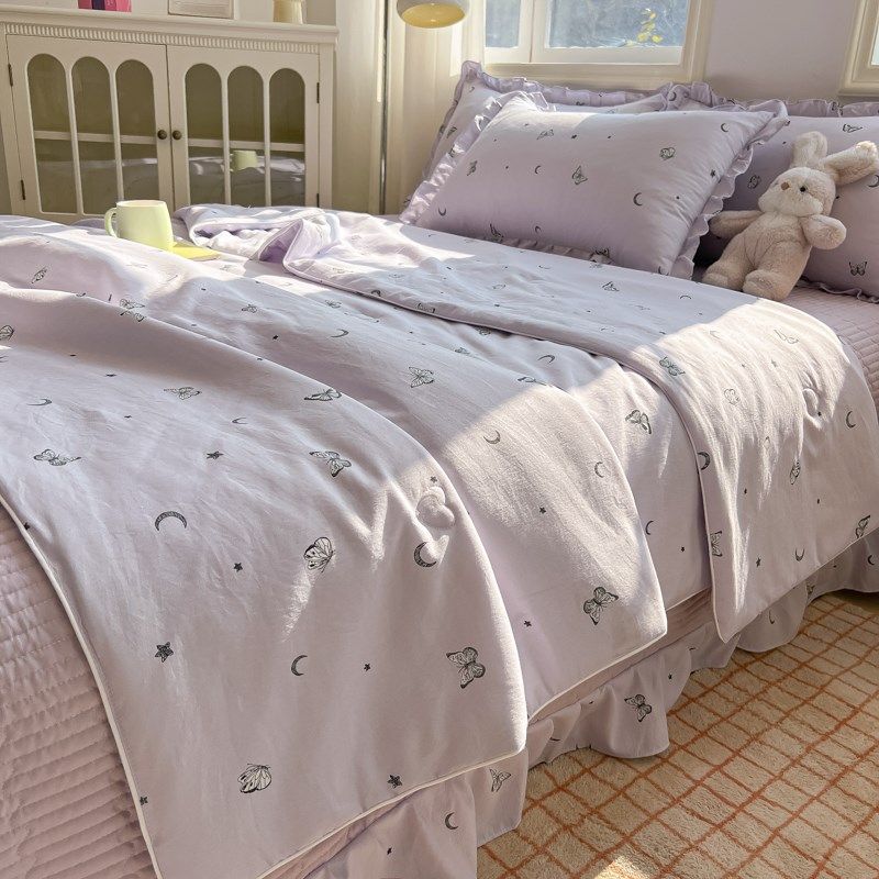 2025年新款床盖带裙边三件套四季通用榻榻米绗缝床单夏凉被四件套,床上用品,床盖,淘宝优惠券,粉丝福利购,淘宝优惠卷