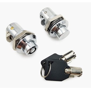 按钮锁 机柜门锁撞击锁电柜锁工业碰锁 锌合金按压锁 埋入式