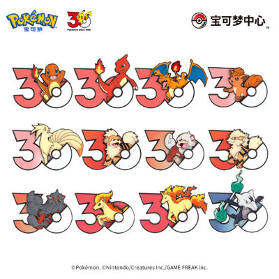 Pokémon30周年火属性冰箱贴小火龙周边礼物