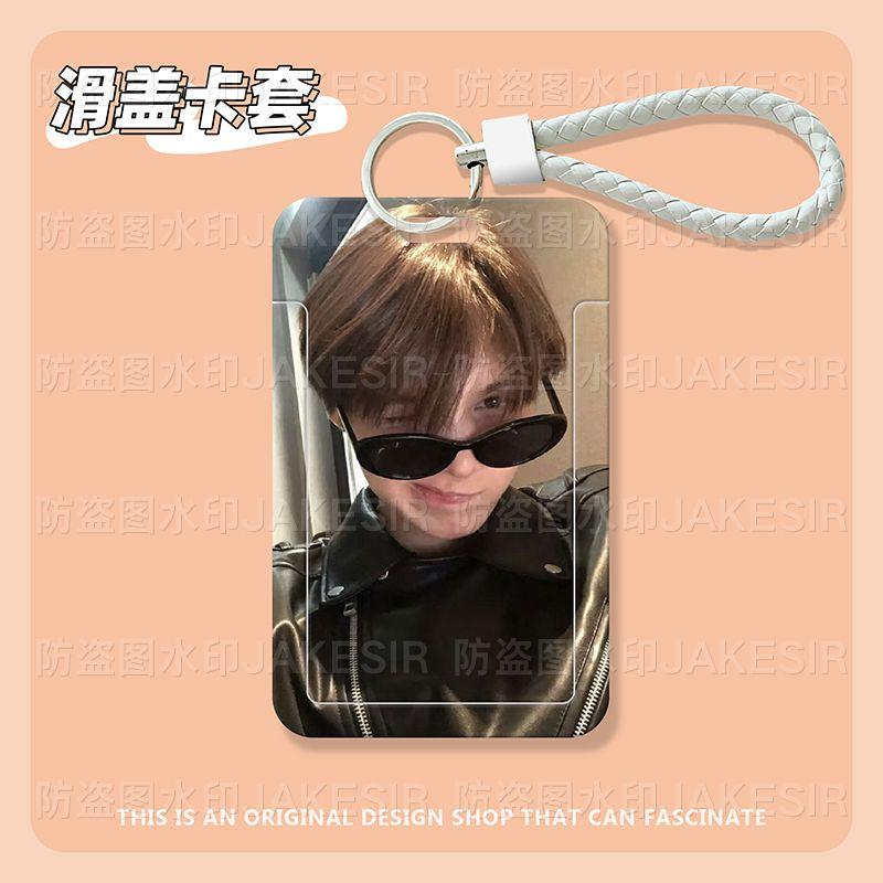 jayjay日美混血帅哥学生滑盖卡套饭卡公交卡证件保护套门禁校园卡