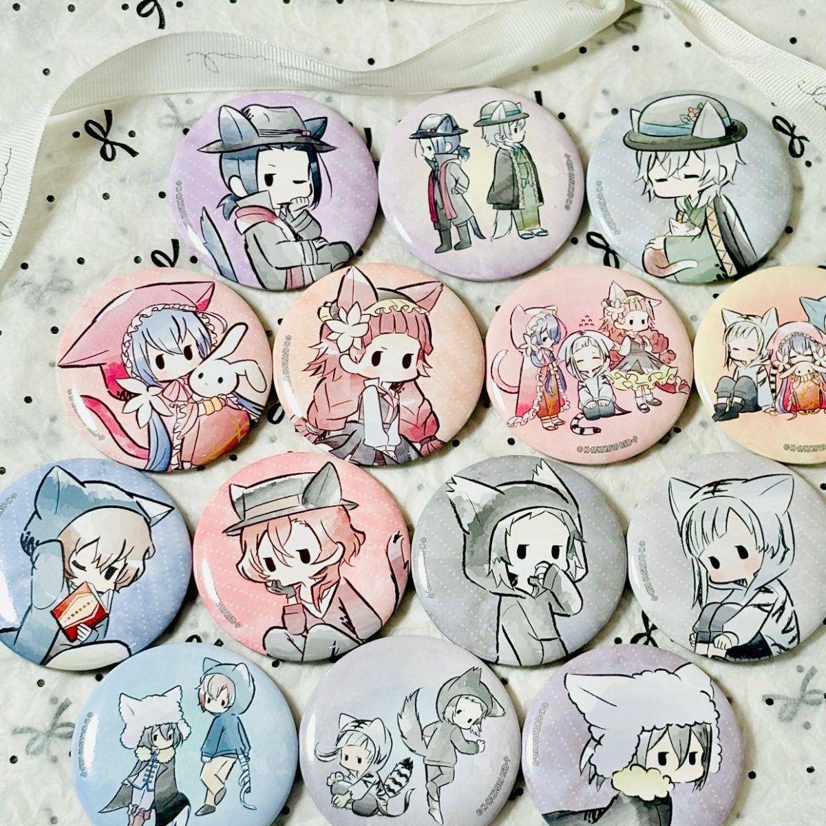 新款文豪野犬TAPIOCA昭和风 猫耳吧唧徽章胸针动漫周边太宰中也谷