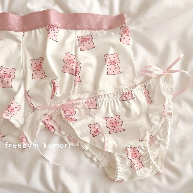 情侣内裤猪猪情侣内裤一男一女情侣款少女性感纯欲牛奶丝底裆纯棉