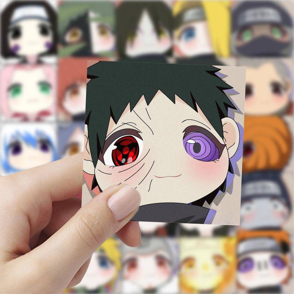 新款170张火影忍者Q版可爱头像佐助宇智波斑带土鼬个性手机桌面贴