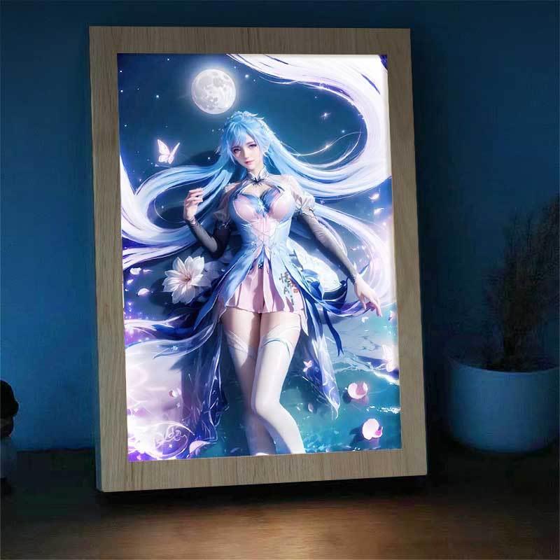 唐舞桐小舞手办周边绝世唐门桌面发光小夜灯相框灯光画送朋友礼物