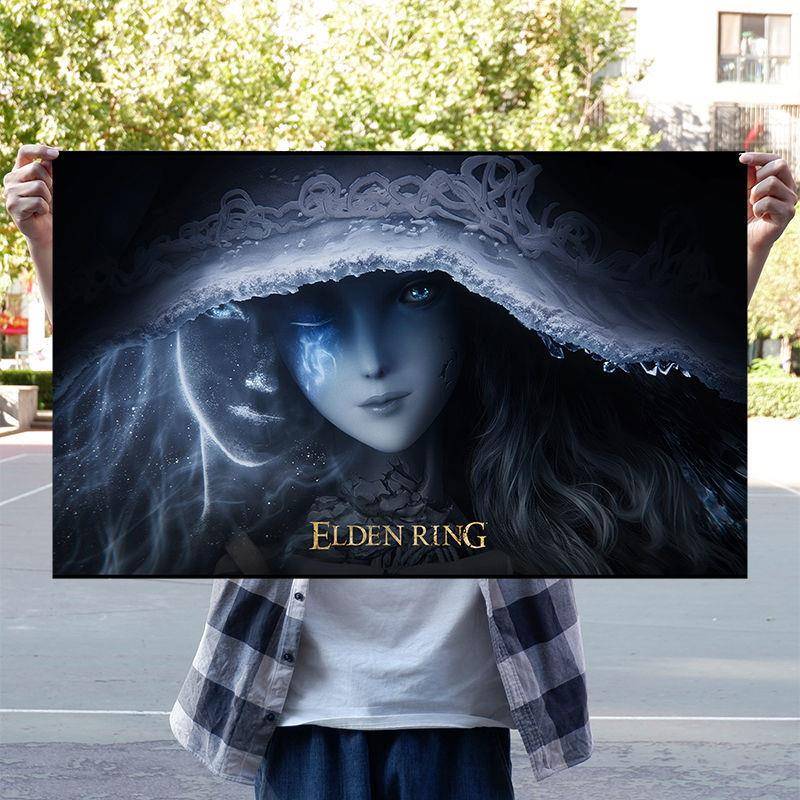 画布款艾尔登法环游戏周边海报 老头环地图布制挂画菈妮梅琳娜