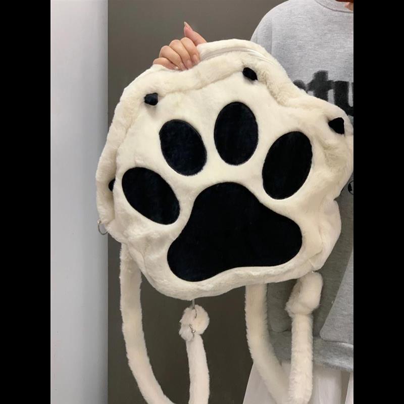 叛逆小狗爪猫爪双肩包原创大容量y2k亚文化百搭毛绒日系软妹痛包