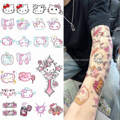 卡通纹身贴花臂可爱女可洗防水持久腿部后背高级感儿童学生小贴纸