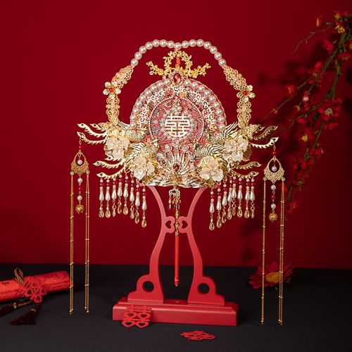 舞绣缘团扇diy材料包重工高级古风手捧花新中式结婚新娘出嫁喜扇