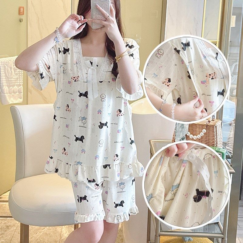 孕妇短袖家居服怀孕期夏季薄款产后哺乳睡衣裤套组休闲 月子,孕妇装/孕产妇用品/营养,家居服套装,淘宝优惠券,粉丝福利购,淘宝优惠卷