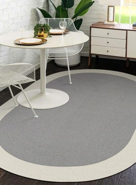 灰色棉地毯客厅茶几毯轻奢高级z家用耐脏定制手工编织卧室床边毯