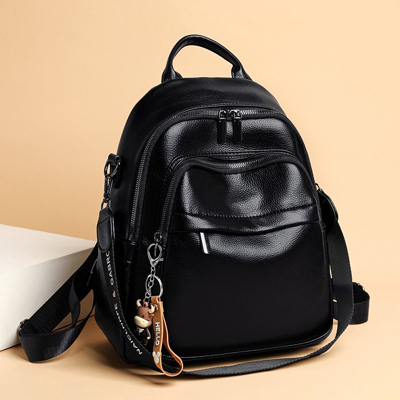 双肩包女2025新款潮秋冬时尚百搭软皮质女士小背包旅游大容量书包