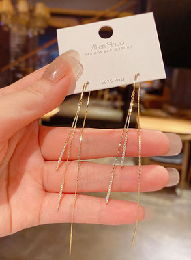 Loga.Py 耳线女超仙2022年新款潮气质女神范长款耳环耳坠圆脸显瘦