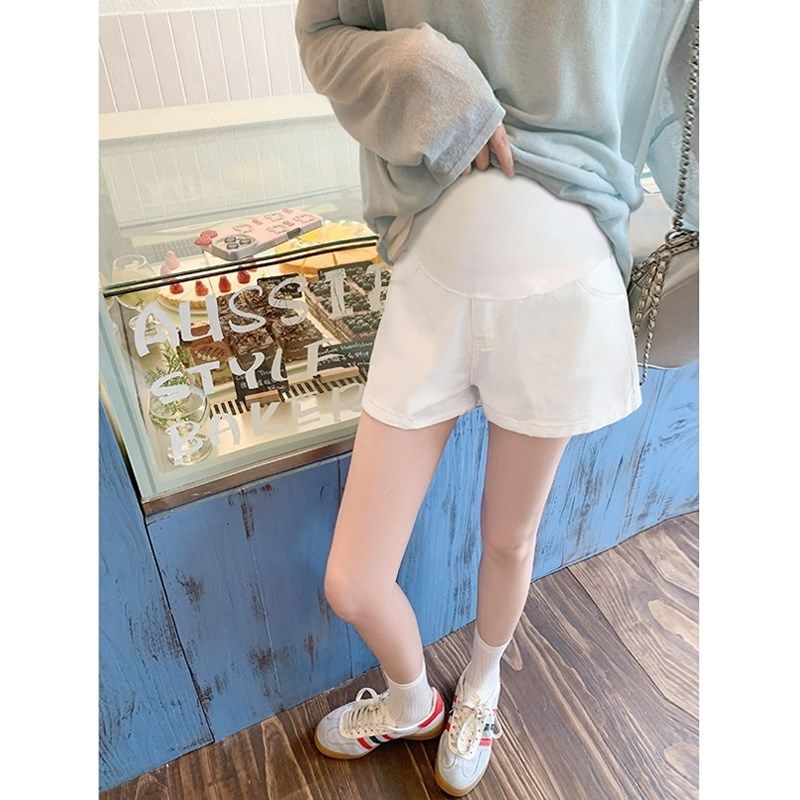 孕妇短裤外穿夏季薄款白色三分牛仔裤百搭显瘦托腹小个子打底裤夏,孕妇装/孕产妇用品/营养,孕妇休闲裤,淘宝优惠券,粉丝福利购,淘宝优惠卷