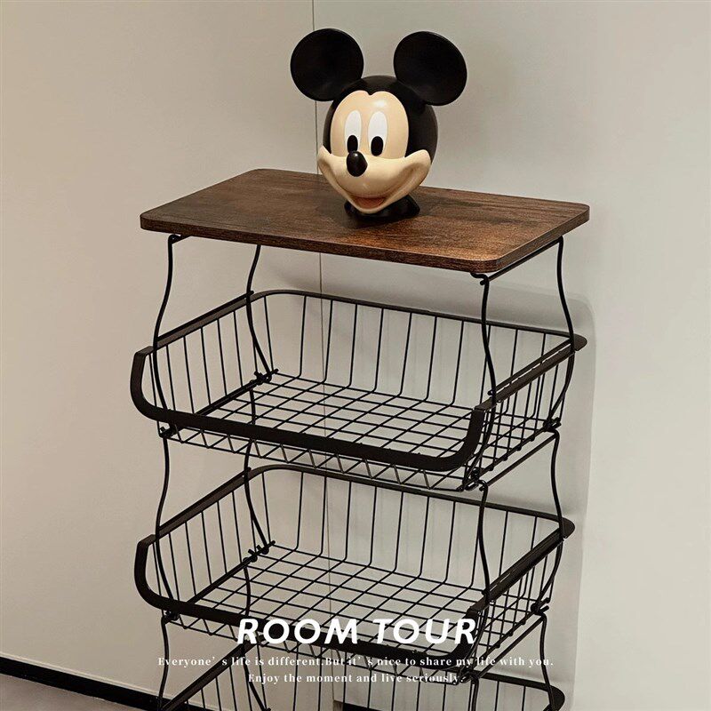 厨房蔬菜置物架放菜篮子窄落地多层菜架子多功能家用水果收纳筐