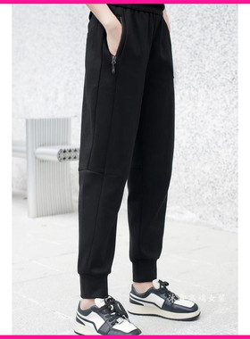 阳龙202d4秋冬薄绒新款宽松大码修身显瘦休闲哈伦运动女裤B23-902