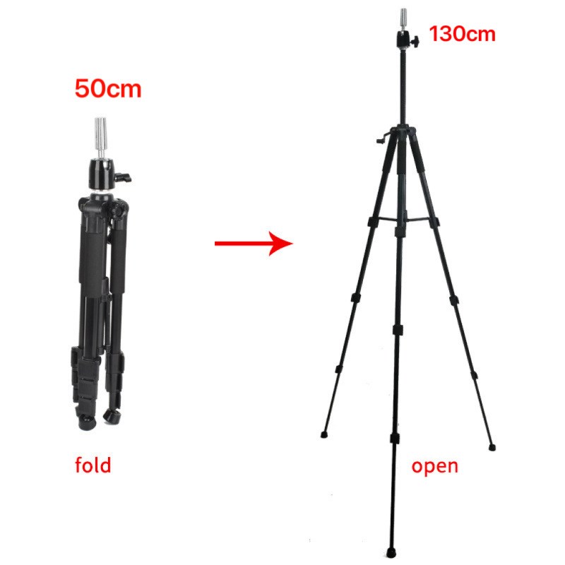 便捷模特头假发三角架支架 落地专用教习伸缩金属头模美发三脚架