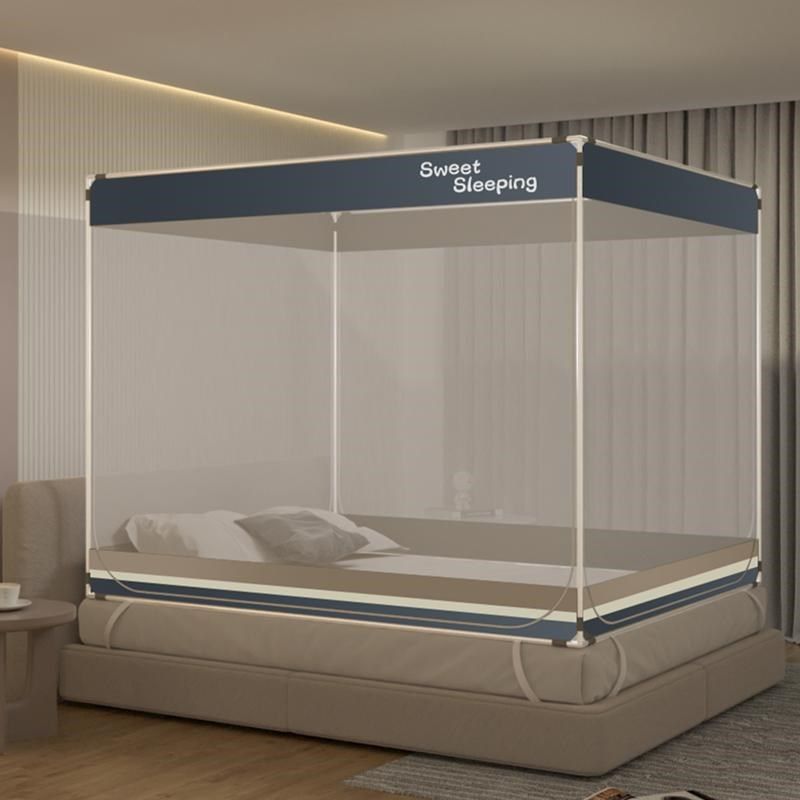 抗菌防摔蚊帐家用j卧室双人床1.5m1.8m蒙古包单1.2米婴儿纹帐全底