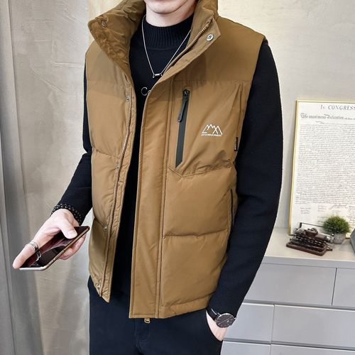 立领羽绒服冬季潮流马甲男士加厚保暖坎肩男款工装休闲背心外套男