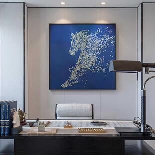 简约玄关墙寓意好的装饰画轻奢手绘立体壁画餐厅抽象有马图案挂画