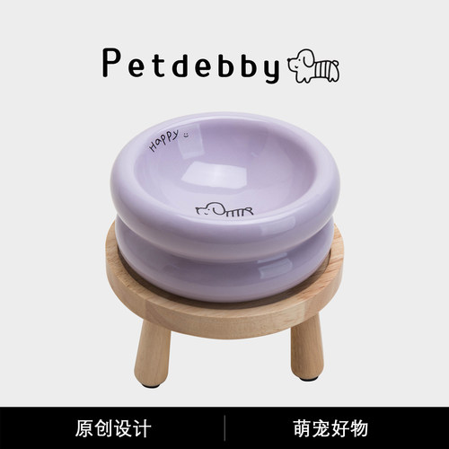 Petdebby狗盆狗碗陶瓷小型犬