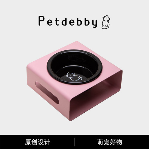 Petdebby黑粉ins陶瓷猫碗大口径
