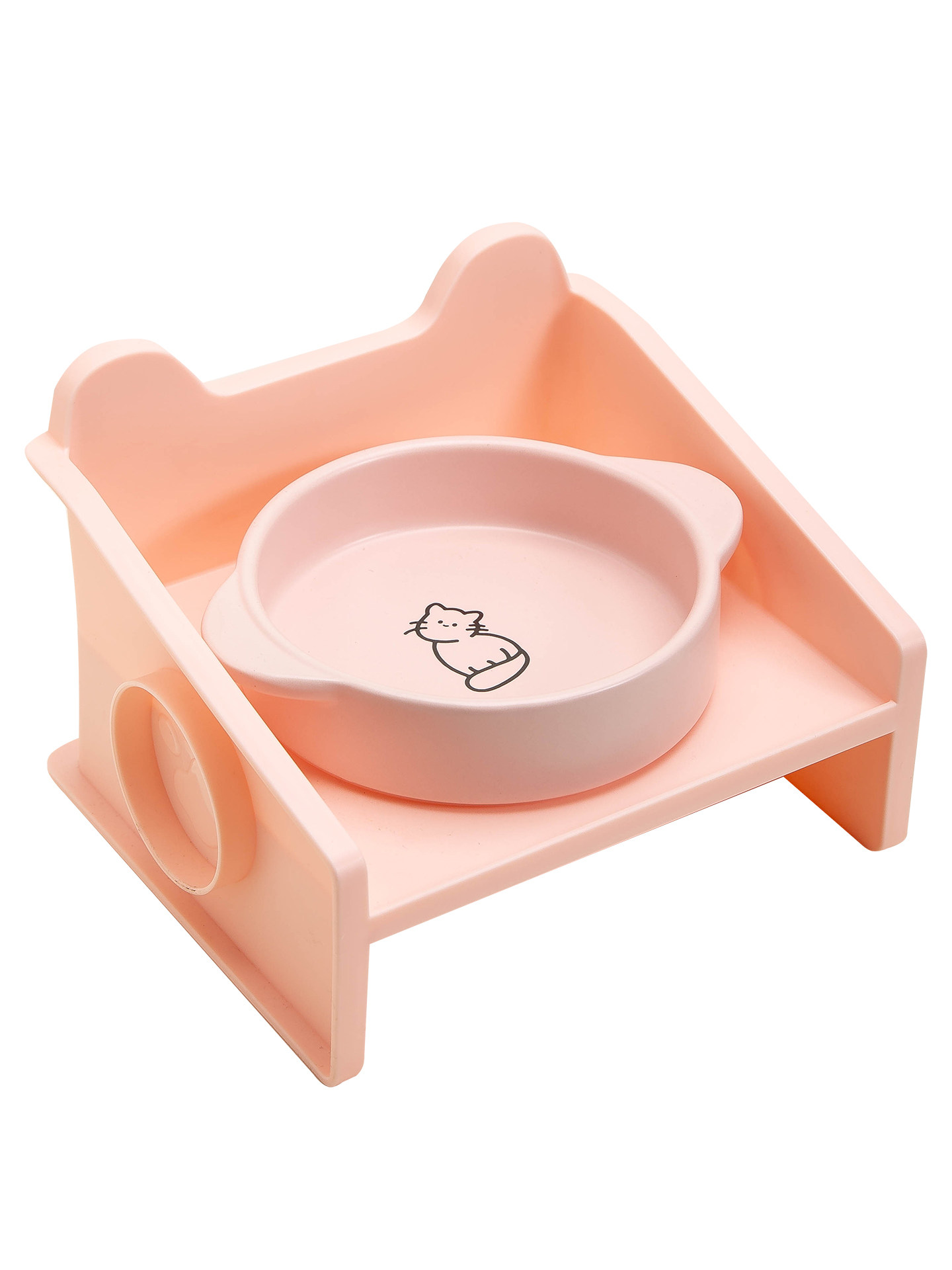 Petdebby陶瓷猫碗大口径猫食盆增高猫碗架狗狗碗食盆宠物粮碗水碗