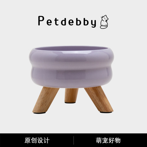 Petdebby宠物粮碗水碗陶瓷猫碗