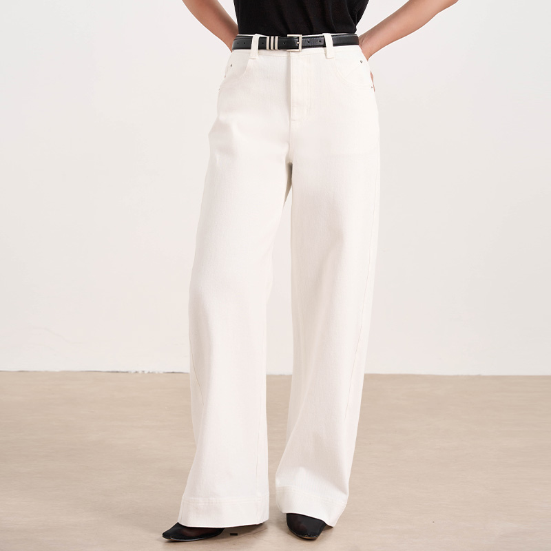 张小某梨形定制 棉混纺柔软亲肤高腰显瘦直筒翻边牛仔裤N1819