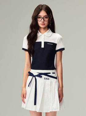 【DNA官方】撞色POLO衫2025年夏新款刺绣字母时尚修身短袖T恤上衣